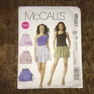 McCalls Sewing Pattern M6327 Ruffle Short Skirt Coquette Twee Cottage 6-12 UNCUT